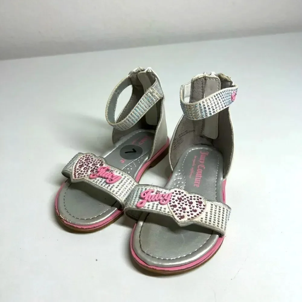 Juicy Couture Toddler Sandals, pink and silver! Size 7